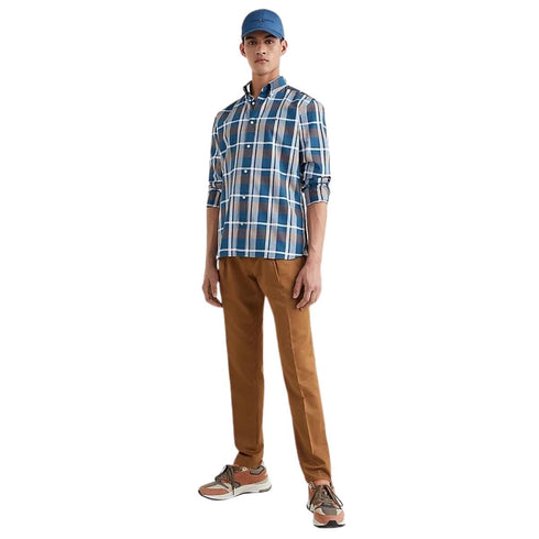 Camicia Uomo a quadri scozzesi Ottanio khaki TOMMY HILFIGER- Francavilla Moda
